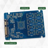 Fabricant de PCB pour SSD SATA, PCB de disque SSD SATA III 2,5 pouces, HDI multi-couches jusqu'à 40 couches, haute densité de circuits (High-TG), Megtron ENIG ENEPIG