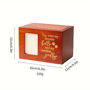 Wooden Pet Urn Rectangle <b>Ash</b> Storage Box Secure Dog Memorial Home <b>Keepsake</b> - Product Image 5