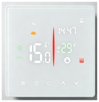 Termostato Inteligente con Pantalla Táctil y Wi-Fi para Calefacción por Suelo Radiante, Diseño Plegable, Sistemas de Caldera Hidrónica, Operación Android, 90V-240V, Color Negro