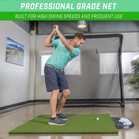 Filet de frappe de golf robuste avec cadre en acier à bouton-poussoir, filet premium, chaussette de récupération de balles, simulateur compatible, vente en gros OEM