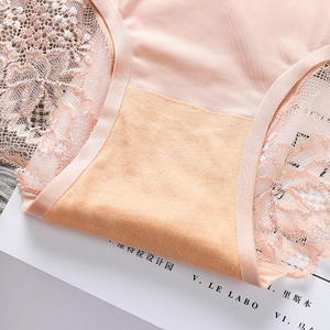 Nouvelles culottes pour femmes, <span class=keywords><strong>taille</strong></span> plus, <span class=keywords><strong>taille</strong></span> <span class=keywords><strong>basse</strong></span>, ultra-fines, en dentelle satinée, base en tissu, dentelle délicate, texture douce, respirantes - Product Image 6