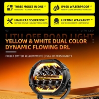 Phare de travail LED rond de haute qualité 5-7 pouces, blanc et jaune, pour 4x4, tout-terrain, DRL, camion, VTT, voiture, moto