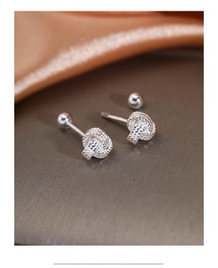 <span class=keywords><strong>Orecchini</strong></span> a Perno Trendy Nodo d'Amore in Argento Puro S999 con Chiusura a Vite Ipoallergenici per Donne con Orecchie Sensibili Regalo di Gioielleria - Product Image 4
