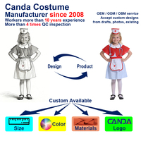 Costume d'infirmière pour enfants en polyester, certifié CPC, pour jeu de rôle médical, avec robe, tablier, chapeau et accessoires, idéal pour le carnaval, fabrication OEM