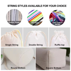 Xincai Eco-Friendly Reciclado Plain Impresso Grande Algodão Canvas Pouch Drawstrings Dust Bags Atacado Tamanho Personalizado Reutilizável Vintage - Product Image 4