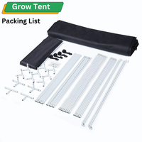 Hydroponie pour kit, directement de l'usine |   Kit complet de serre intérieure 0,4 m x 0,4 m avec structure métallique, ventilateur LED, pour culture à domicile