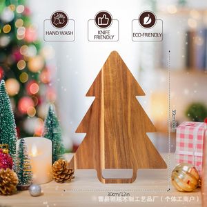 Tabla de cortar de madera con diseño de árbol de Navidad, tabla para queso, tabla para embutidos, bandeja de servir para cocina, frutas y verduras, para fiestas - Product Image 4
