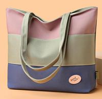 Sac fourre-tout en toile écologique pour femme, grand format, luxe, personnalisé avec logo, poignée simple, doublure en polyester