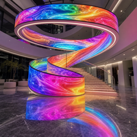 Écran LED incurvé P2, mur vidéo LED intérieur, écran publicitaire LED pour restaurant, bar, menu, affichage couleur intégrale