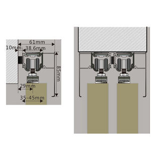 Pista oculta de aluminio <span class=keywords><strong>para</strong></span> puerta corredera con mecanismo de cierre suave - Product Image 5