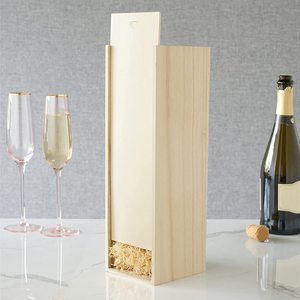 Caja de Vino de Madera Pintada Ecológica con Tapa, Diseño para Montar en la Pared, para Almacenamiento de 1 Botella y Decoración del Hogar para Regalo - Product Image 4