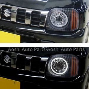Feu avant LED pour <span class=keywords><strong>suzuki</strong></span> <span class=keywords><strong>Jimny</strong></span> JB23W JB33 JB43W JB23 1998 — 2018, phares avec yeux d'ange, pièces pour automobile - Product Image 4