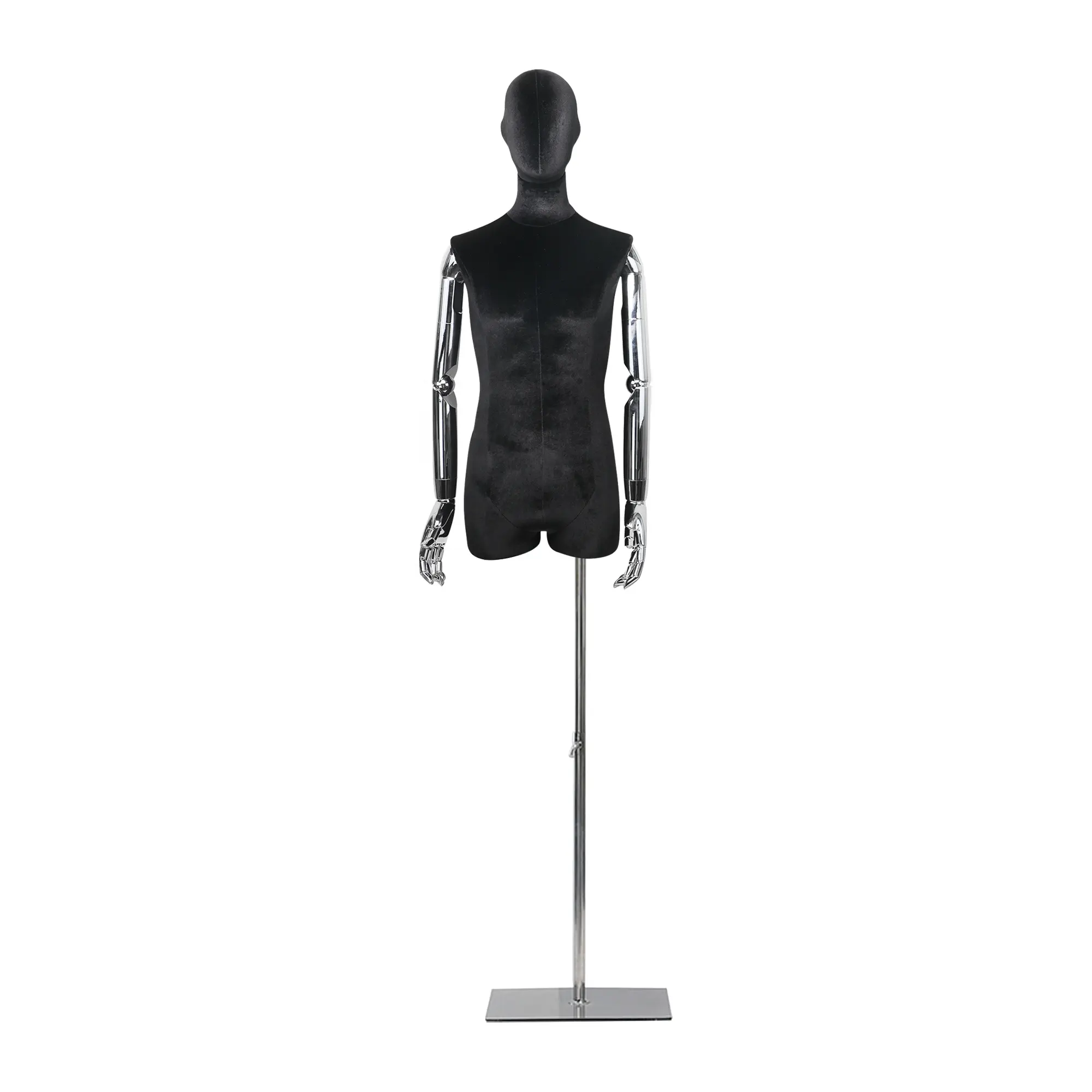 Clothing Store Shop Black Half Body Male Mannequin Torso Display Dress Form Fashion Men Velvet Mannequin Torso Model Display