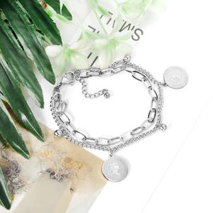 Bijoux de mode, grands bracelets, bracelets plaqués or 18 carats, pendentifs en acier inoxydable, breloques pour bracelet, bracelets multi-couches pour femmes - Product Image 5