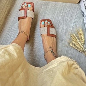 Summer Flat Square Women's Designer <b>Slippers</b> Beach Outdoor Ladies Sandals Color Matching Soft Rubber Luxury <b>Slippers</b> for Women - Product Image 4