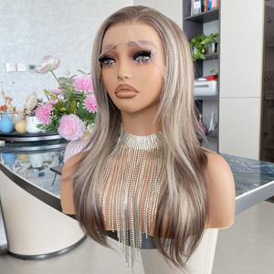 CARKIRA - Cabello Sintético para Uso Diario, Rubio Claro Marrón, 13x4, Transparente, Resistente al Calor, Sin Pegamento, Línea de Cabello Pre-arrancada, en Capas, Liso, Medio - Product Image 6