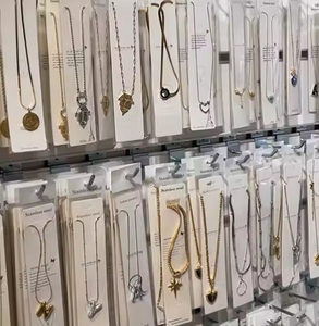 Toptan kadın moda takı paslanmaz çelik kolye ucuz karışık zirkon mektup hayvan kolye - Product Image 4