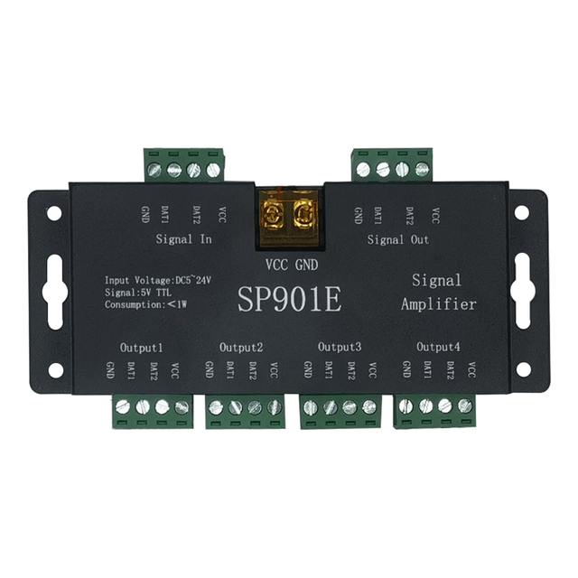 Led 360w Rgb Chasing SP901E Controller Rgb Pixels Led Amplifier Sp901e WS2812 Ws2811 Amplifier