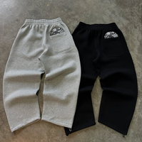 Ensemble Survetement Homme Personnalisé Épaules Tombantes Court Broderie Décontracté Streetwear Coton Bouclette Doux Pull