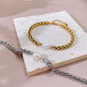 Trendy Natural Freshwater Pearls Stainless Steel Chain Handmade <b>Bracelet</b> Bangle High Quality Jewelry - Product Image 2