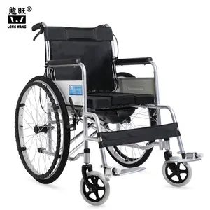 Gran oferta, silla de ruedas, inodoro, silla cómoda, silla de transferencia de elevación Manual para pacientes, silla de ruedas plegable para ancianos