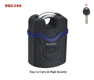 Candado de acero con recubrimiento resistente a la intemperie, alta seguridad, corta, resistente a la intemperie, con llave, uso para puerta de casa, oficina, bicicleta, al aire libre, 60mm - Product Image 4
