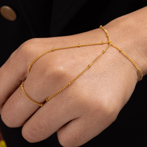 Minimalista 18K chapado en <span class=keywords><strong>oro</strong></span> esclavo pulsera anillo boda joyería moda mujer Acero inoxidable satélite cadena pulseras <span class=keywords><strong>para</strong></span> niñas - Product Image 3