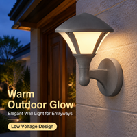 Lampes murales LED d'extérieur, IP66 étanche, blanc chaud, flocon de neige, boîtier en aluminium gris pour entrée de portail