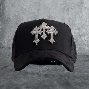 Wholesale Barbas Hats Rich Forever Embroidered Baseball Cap Suede 5 Panel Curved Brim <strong>Rockstar</strong> BARBAS HATS Originals - Product Image 4