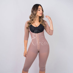 Fahas Larga Senos Libres Manga Larga Hip Lift Seamless Shaper Mujer Control de barriga Butt Lifter Shorts Shapewear - Product Image 1