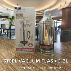 Thermos isotherme en acier inoxydable <span class=keywords><strong>LECHEN</strong></span> avec revêtement en verre, affichage de la température, écologique, grande capacité 3,2 L, tasse de voyage - Product Image 2