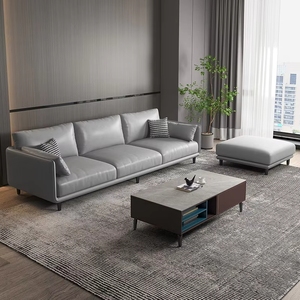 Set di Divani Contemporanei in Pelle, Moderni per Soggiorno, Arredamento Casa Puro - Product Image 2