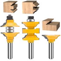 Ensemble de fraises à rainurer de 1/2 pouce - Kit de fraises à bois CNC pour le traitement des tenons de portes, d'armoires, d'étagères et de cadres