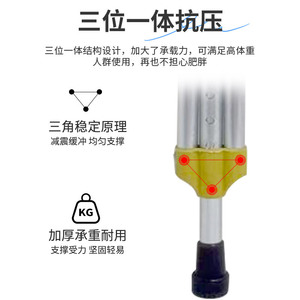 Béquilles sous-bras réglables en alliage d'aluminium léger et portable Wang Rui pour personnes handicapées – Équipement de rééducation - Product Image 5