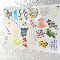 Hoja de Pegatinas Personalizadas con Frases Motivadoras, Vinilo Impermeable, Pegatinas con Palabras Inspiradoras para Diario, Laptop, Botella de Agua