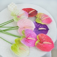 Bunga Anthurium Artificial LUYI Real Touch, Cetak 3D, Dekorasi Rumah, Rangkaian Bunga