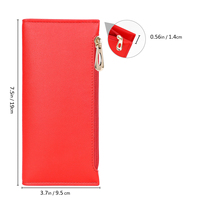 Dompet Wanita Kulit Imitasi Panjang Tipis Berlapis Nilon, Anti RFID, Tempat Kartu Kredit, Lipat Dua, Kompak, Datar, Kancing, Multifungsi