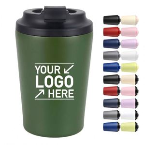Custom Logo 12oz <b>Reusable</b> <b>Cup</b> Double Wall Vacuum Insulated Tumbler Travel Mug <b>Cups</b> Stainless Steel Coffee Mugs With Lid for Gift - Product Image 1
