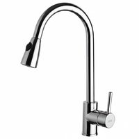 PRS01 Robinet de lavabo monocommande moderne 40 mm avec cartouche céramique, économie d'eau, laiton poli, raccords en spirale