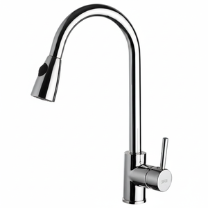 Robinet de cuisine monocommande moderne PRS01 avec cartouche céramique 40 mm, économie d'eau, raccords en laiton, mélangeur d'évier en spirale, à poser sur comptoir - Product Image 2