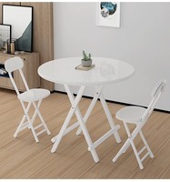 Table à manger ronde pliante avec 4 chaises rose vif blanc moderne maison cuisine salle à manger meubles