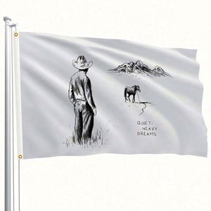 ธงโฆษณาดิจิทัลสำหรับภายนอกอาคาร ผ้าโพลีเอสเตอร์ 100% พิมพ์สองด้าน ธงแฟนคลับดนตรี - Product Image 3