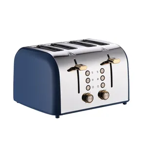 Odm Oem Retro Broodrooster Brood 4 Snee Tostadora De Pan 900W Auto Pup Functie Staaligheid Broodrooster