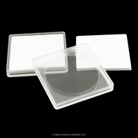 Boîte de rangement carrée avec coussinets intérieurs réglables de 16 à 40 mm de diamètre, en plastique NGC, pour capsules de pièces de monnaie en acrylique, pour collection.