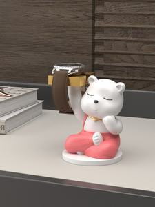 Support de charge créatif en résine peinte à la main, ornements mignons en forme d'ours pour montres Apple Watch S9 et Huawei, style Amour - Product Image 5