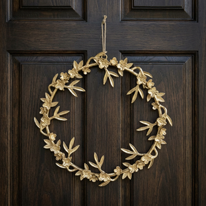 Corona Floral Clásica de Bronce Hecha a Mano, Flores Decorativas Redondas, Sin Iluminación, Paquete Individual - Product Image 4