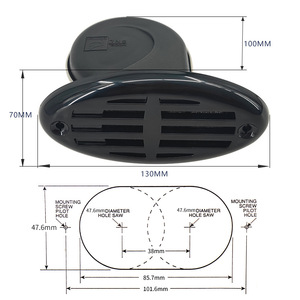 Avertisseur sonore électrique 12V en acier inoxydable pour bateau avec couvercle ABS, klaxon d'alarme marine - Product Image 2