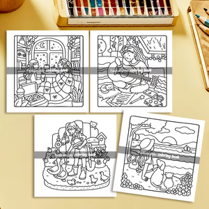 Libro de Colorear Cozy Girl Vibes para Adultos y Adolescentes, 24 Páginas con Escenas Diarias Encantadoras para Relajación, Arte en Papel Antiestrés, Regalo - Product Image 2