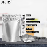 JIJID réutilisable 1/2/5 gallons thermoscellable feuille d'aluminium métallisée argentée pochette zip-lock emballage anti-odeur mylar sac de stockage des aliments