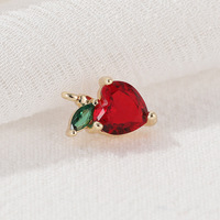 Rood Kristal Ananas Lychee Cherry Apple Fruit Zirkoon Bedels Ketting Hanger Voor Oorbellen Sieraden Maken En Diy Ambachten